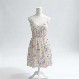 Transformed floral dress on professional studio backdrop