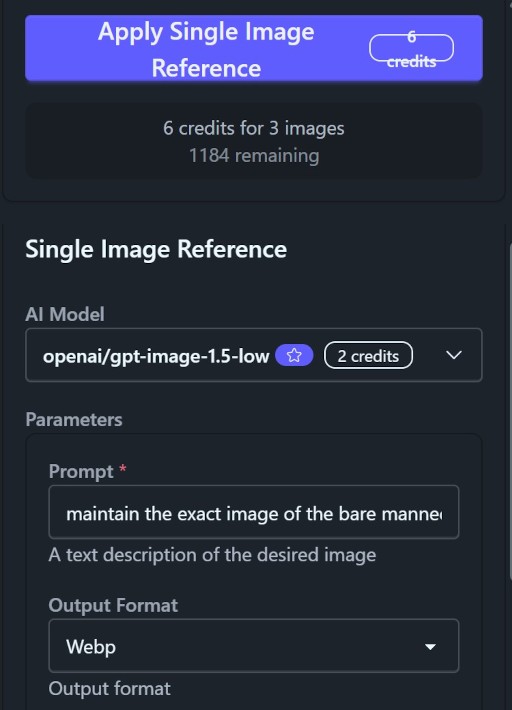 AI model and prompt filled out